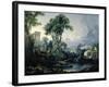 Landscape with Water Mill, 1743-Francois Boucher-Framed Giclee Print