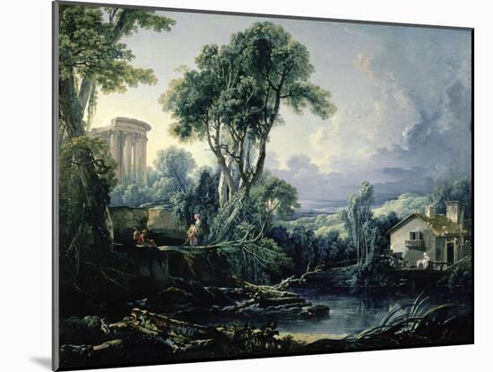 Landscape with Water Mill, 1743-Francois Boucher-Mounted Giclee Print