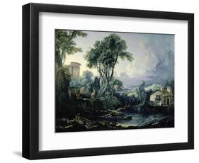 Landscape with Water Mill, 1743-Francois Boucher-Framed Premium Giclee Print