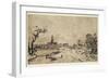 Landscape with Water, the Village of Amstelveen in the Background, C.1654-55-Rembrandt van Rijn-Framed Giclee Print