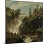 Landscape with waterfall, 1858-Johan Fredrik Eckersberg-Mounted Giclee Print