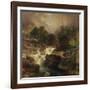 Landscape with Waterfall, 1861-Johann Gottfried Steffan-Framed Giclee Print