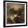 Landscape with Waterfall, 1861-Johann Gottfried Steffan-Framed Giclee Print