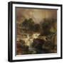 Landscape with Waterfall, 1861-Johann Gottfried Steffan-Framed Giclee Print