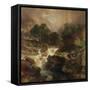 Landscape with Waterfall, 1861-Johann Gottfried Steffan-Framed Stretched Canvas