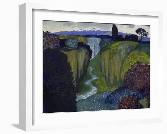 Landscape with Waterfall. 1896-Franz von Stuck-Framed Giclee Print