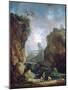 Landscape with Waterfall and Aqueduct, C1750-1808-Robert Hubert-Mounted Giclee Print