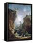 Landscape with Waterfall and Aqueduct, C1750-1808-Robert Hubert-Framed Stretched Canvas