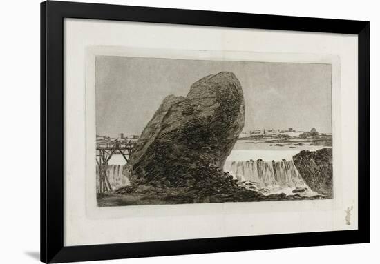 Landscape with Waterfall, before 1810-Francisco de Goya-Framed Giclee Print