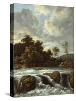 Landscape with Waterfall, C.1665-Jacob Isaaksz Ruisdael-Stretched Canvas