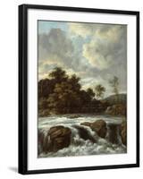 Landscape with Waterfall, C.1665-Jacob Isaaksz Ruisdael-Framed Giclee Print