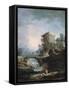 Landscape with Waterfall, C1750-1808-Robert Hubert-Framed Stretched Canvas