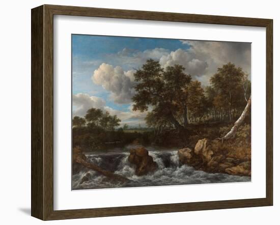 Landscape with Waterfall, Ca 1668-Jacob Isaacksz Van Ruisdael-Framed Giclee Print