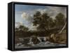 Landscape with Waterfall-Jacob Isaacksz Van Ruisdael-Framed Stretched Canvas