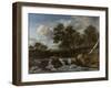 Landscape with Waterfall-Jacob Isaacksz Van Ruisdael-Framed Art Print