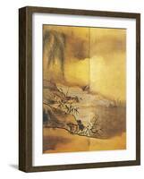 Landscape with Waterfall-Kano Tansetsu-Framed Giclee Print