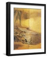 Landscape with Waterfall-Kano Tansetsu-Framed Giclee Print