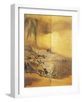 Landscape with Waterfall-Kano Tansetsu-Framed Giclee Print