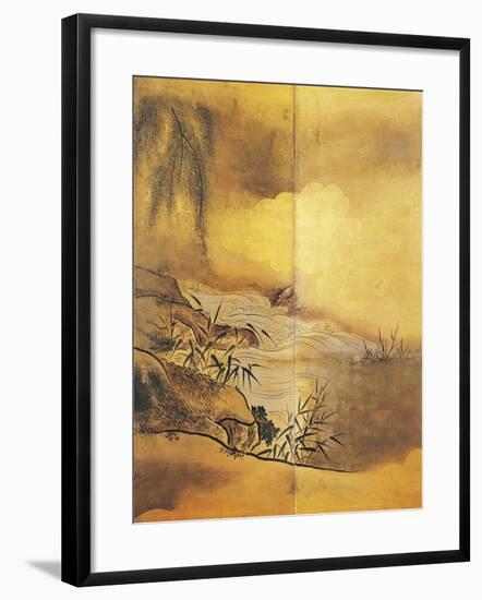 Landscape with Waterfall-Kano Tansetsu-Framed Giclee Print