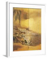 Landscape with Waterfall-Kano Tansetsu-Framed Giclee Print