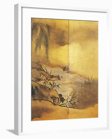 Landscape with Waterfall-Kano Tansetsu-Framed Giclee Print