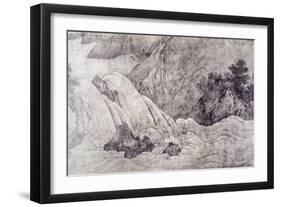 Landscape with Waterfall-Kano Motonobu-Framed Giclee Print