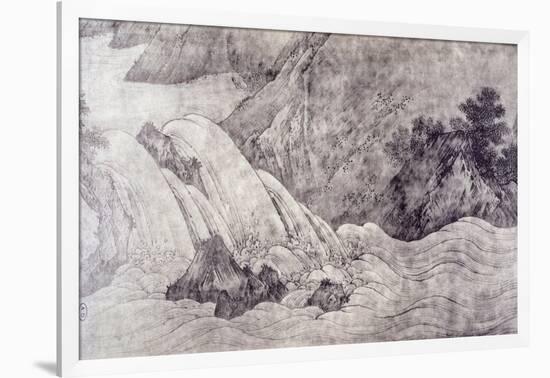 Landscape with Waterfall-Kano Motonobu-Framed Giclee Print