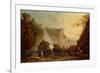 Landscape with Waterfall-Hubert Robert-Framed Giclee Print