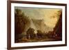 Landscape with Waterfall-Hubert Robert-Framed Giclee Print