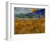 Landscape with Wheat Sheaves and Rising Moon-Vincent van Gogh-Framed Giclee Print