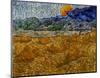 Landscape with Wheat Sheaves and Rising Moon-Vincent van Gogh-Mounted Giclee Print