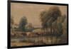 Landscape with Willows, Cows and Calf in a Stream, C.1835-Peter De Wint-Framed Giclee Print
