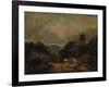 Landscape with Windmill and Rainbow (Partly after Gainsborough)-J. M. W. Turner-Framed Giclee Print