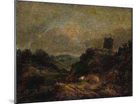 Landscape with Windmill and Rainbow (Partly after Gainsborough)-J. M. W. Turner-Mounted Giclee Print