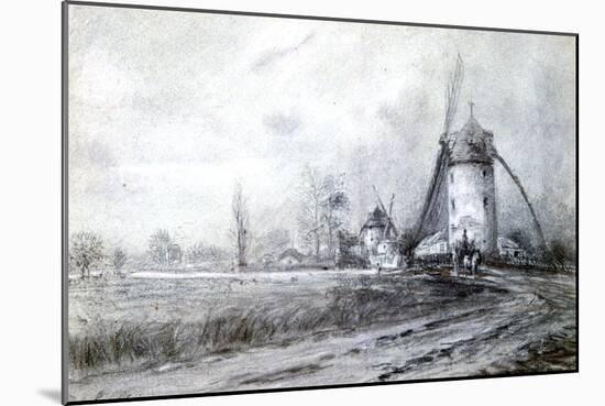 Landscape with Windmill, C1855-1892-Stanislas Lepine-Mounted Giclee Print