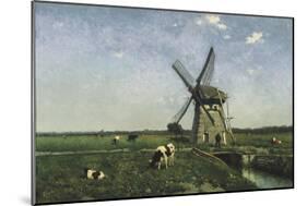 Landscape with Windmill near Schiedam. 1873-Jan Hendrik Weissenbruch-Mounted Giclee Print