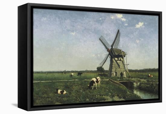 Landscape with Windmill near Schiedam. 1873-Jan Hendrik Weissenbruch-Framed Stretched Canvas