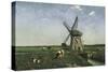 Landscape with Windmill near Schiedam. 1873-Jan Hendrik Weissenbruch-Stretched Canvas