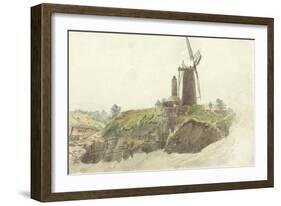 Landscape with Windmill-Thomas Creswick-Framed Giclee Print