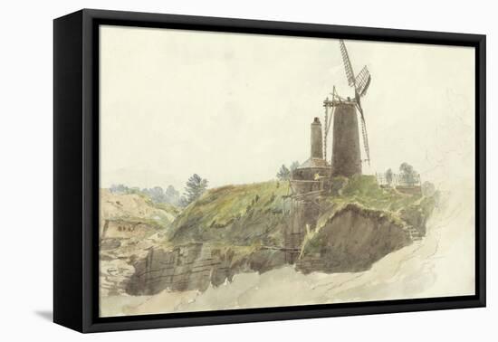 Landscape with Windmill-Thomas Creswick-Framed Stretched Canvas