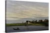 Landscape with windmills-Caspar David Friedrich-Stretched Canvas