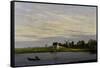 Landscape with windmills-Caspar David Friedrich-Framed Stretched Canvas