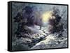 Landscape With Winter Wood Small River-balaikin2009-Framed Stretched Canvas