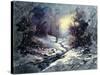 Landscape With Winter Wood Small River-balaikin2009-Stretched Canvas