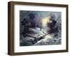 Landscape With Winter Wood Small River-balaikin2009-Framed Art Print