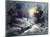 Landscape With Winter Wood Small River-balaikin2009-Mounted Art Print