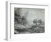 Landscape with Woman and Cows-Richard Wilson-Framed Premium Giclee Print