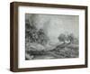 Landscape with Woman and Cows-Richard Wilson-Framed Giclee Print