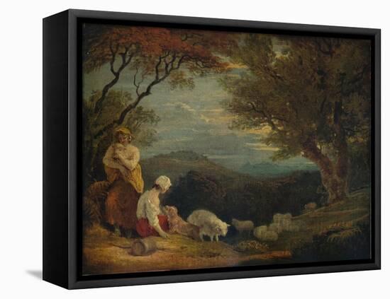 'Landscape with Women, Sheep and Dog', c1811, (1938)-Richard Westall-Framed Stretched Canvas