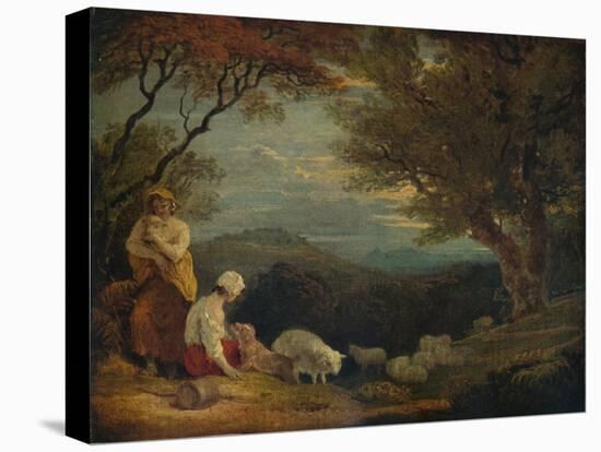 'Landscape with Women, Sheep and Dog', c1811, (1938)-Richard Westall-Stretched Canvas